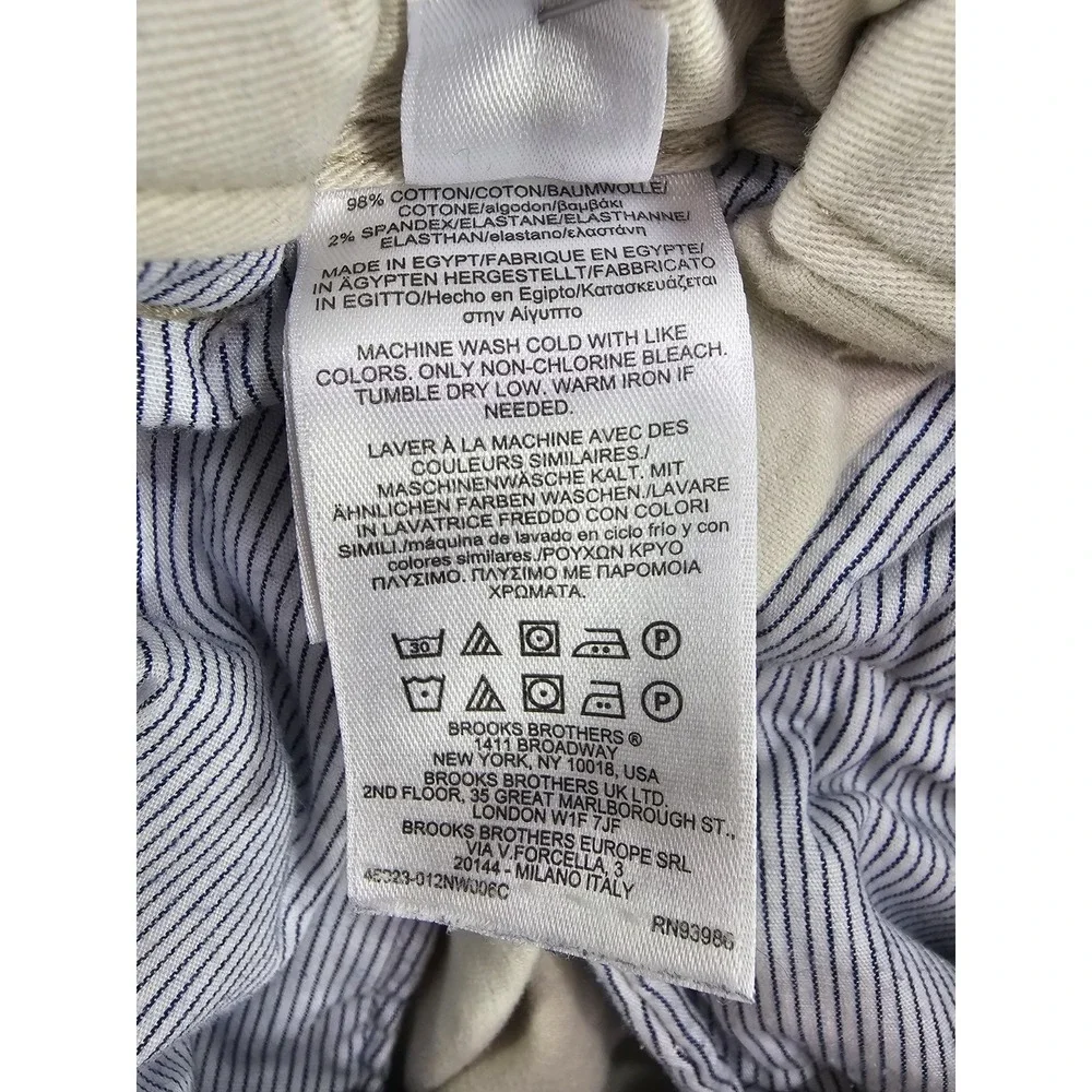 Brooks Brothers Jogger Chino Elastic Waist Drawstring Mens 30x30 beige Pant